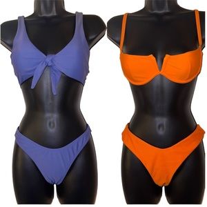 🏷️SALE!!! 2 for $15 Blue and orange bikinis size XS